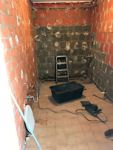 Bad während der Sanierungs-Bauphase